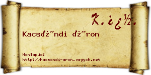 Kacsándi Áron névjegykártya
