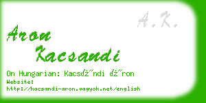 aron kacsandi business card